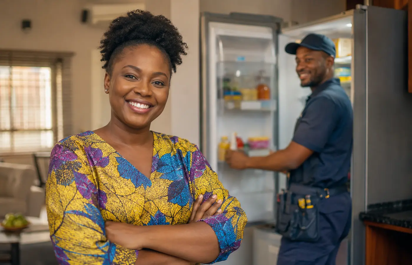 Happy Nigerian customer after receiving appliance help